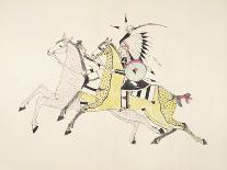 Symbolic Portrayal of the Conflict Between the Indians and the Whites-Kills Two-Mounted Giclee Print