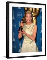 Kim Basinger Holding Her Oscar in Press Room at Academy Awards-Mirek Towski-Framed Premium Photographic Print