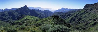 View West from Route Gc210, with Roque Bentayga on the Left, Gran Canaria, Canary Islands, Spain-Kim Hart-Photographic Print