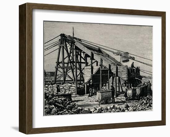 Kimbereley Diamond Mine: Apparatus for Raising the Diamantiferous Earth, 1896-null-Framed Giclee Print