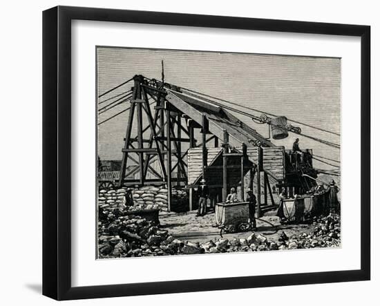 Kimbereley Diamond Mine: Apparatus for Raising the Diamantiferous Earth, 1896-null-Framed Giclee Print