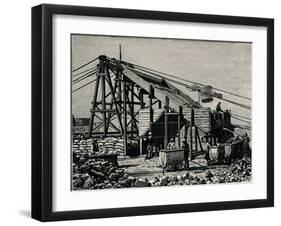 Kimbereley Diamond Mine: Apparatus for Raising the Diamantiferous Earth, 1896-null-Framed Giclee Print