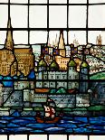 Detail from a Stained Glass Window in the Church of All Hallows by the Tower, the Oldest Church in-Kimberley Coole-Photographic Print