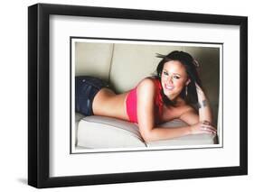 Kimberley Jane Walsh Poses at a Girls Aloud Photo Shoot in K West Hotel, London, February 2005-null-Framed Photographic Print