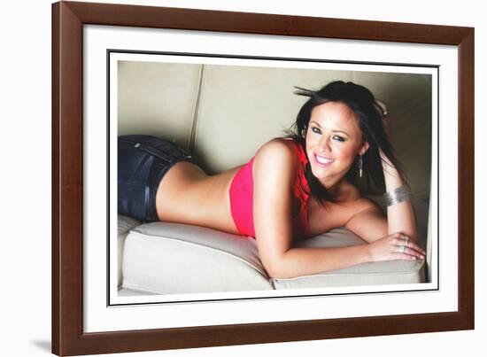 Kimberley Jane Walsh Poses at a Girls Aloud Photo Shoot in K West Hotel, London, February 2005-null-Framed Photographic Print