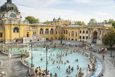 People Soaking and Swimming in the Famous Szechenhu Thermal Bath, Budapest, Hungary-Kimberly Walker-Photographic Print