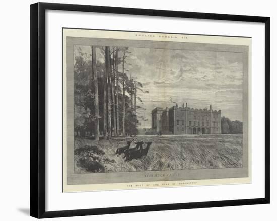 Kimbolton Castle, the Seat of the Duke of Manchester-Charles Auguste Loye-Framed Giclee Print