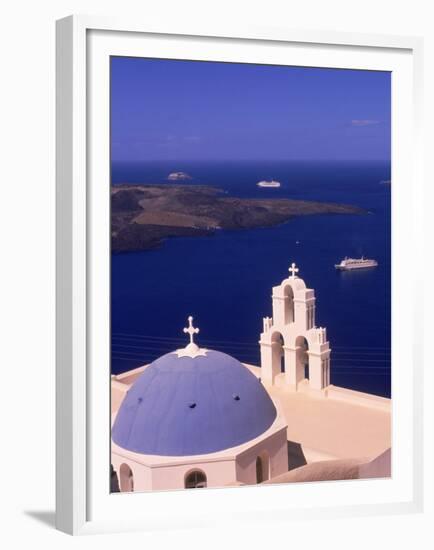 Kimisis Theotokov Church, Santorini, Greece-Walter Bibikow-Framed Premium Photographic Print