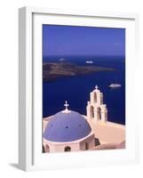 Kimisis Theotokov Church, Santorini, Greece-Walter Bibikow-Framed Photographic Print