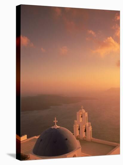 Kimisis Theotokov Church, Santorini, Greece-Walter Bibikow-Stretched Canvas