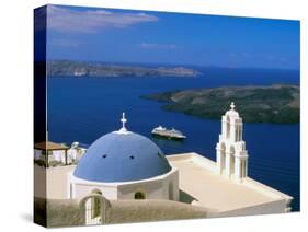 Kimisis Theotokov Church, Thira, Santorini, Cyclades Islands, Greece-Walter Bibikow-Stretched Canvas