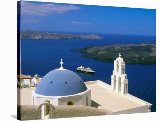 Kimisis Theotokov Church, Thira, Santorini, Cyclades Islands, Greece-Walter Bibikow-Stretched Canvas