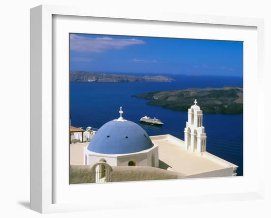 Kimisis Theotokov Church, Thira, Santorini, Cyclades Islands, Greece-Walter Bibikow-Framed Photographic Print