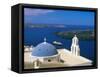 Kimisis Theotokov Church, Thira, Santorini, Cyclades Islands, Greece-Walter Bibikow-Framed Stretched Canvas