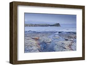 Kimmeridge Bay on the Dorset Coast at Sunset, Jurassic Coast, UNESCO Site, Dorset, England, UK-Julian Elliott-Framed Photographic Print