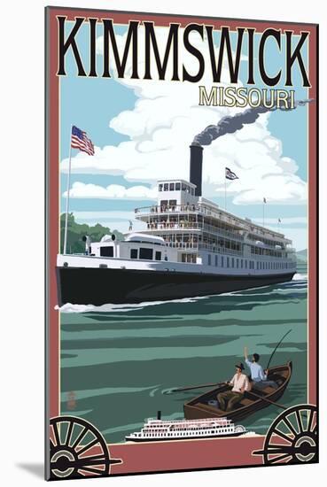 Kimmswick, Missouri - Riverboat-Lantern Press-Mounted Art Print