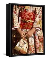 Kimono and Handbag, Traditional Dress, Japan-null-Framed Stretched Canvas