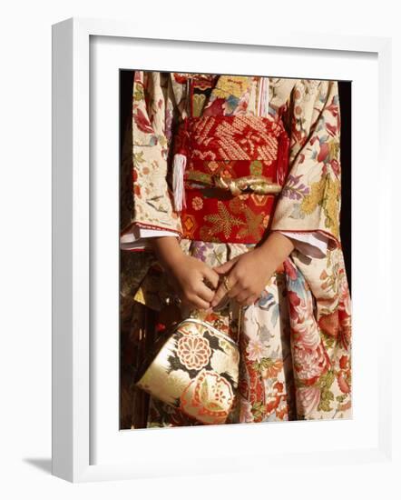 Kimono and Handbag, Traditional Dress, Japan-null-Framed Photographic Print