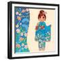 Kimono Girl-ayelet keshet-Framed Art Print