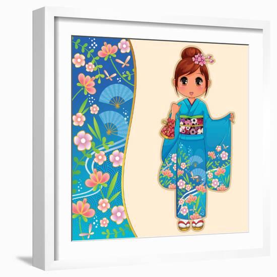 Kimono Girl-ayelet keshet-Framed Art Print