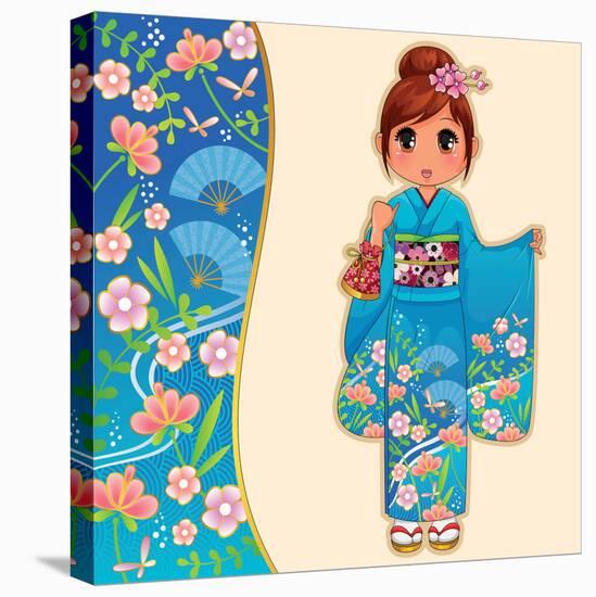 Kimono Girl-ayelet keshet-Stretched Canvas
