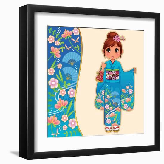 Kimono Girl-ayelet keshet-Framed Art Print