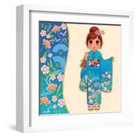 Kimono Girl-ayelet keshet-Framed Art Print