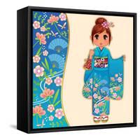 Kimono Girl-ayelet keshet-Framed Stretched Canvas