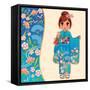 Kimono Girl-ayelet keshet-Framed Stretched Canvas