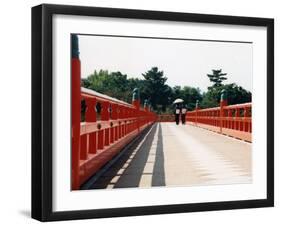 Kimono on the Bridge, Kyoto, Japan-Shin Terada-Framed Photographic Print