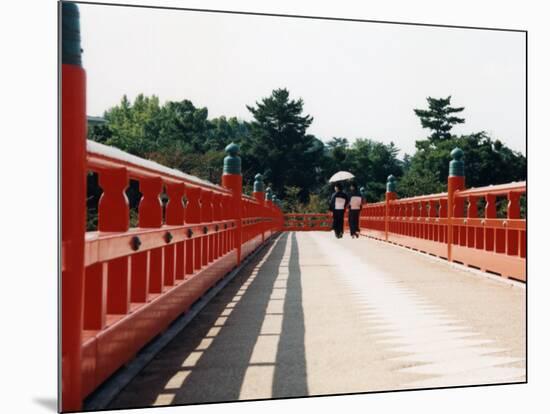 Kimono on the Bridge, Kyoto, Japan-Shin Terada-Mounted Photographic Print