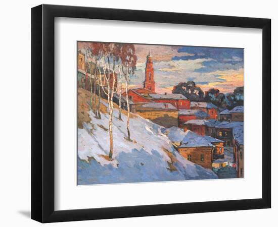 Kind On A Winter City, Oil On A Canvas-balaikin2009-Framed Art Print