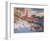 Kind On A Winter City, Oil On A Canvas-balaikin2009-Framed Art Print
