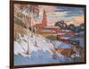 Kind On A Winter City, Oil On A Canvas-balaikin2009-Framed Art Print