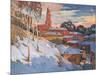 Kind On A Winter City, Oil On A Canvas-balaikin2009-Mounted Art Print