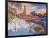 Kind On A Winter City, Oil On A Canvas-balaikin2009-Framed Art Print