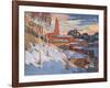 Kind On A Winter City, Oil On A Canvas-balaikin2009-Framed Art Print