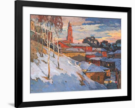 Kind On A Winter City, Oil On A Canvas-balaikin2009-Framed Art Print