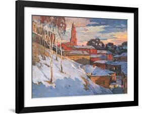 Kind On A Winter City, Oil On A Canvas-balaikin2009-Framed Art Print