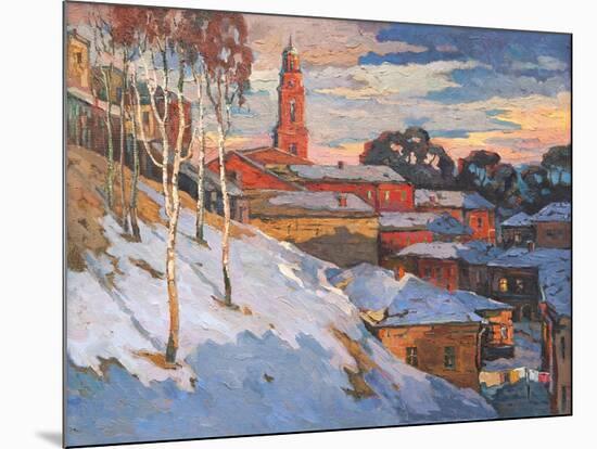 Kind On A Winter City, Oil On A Canvas-balaikin2009-Mounted Art Print