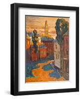 Kind On City, Oil On A Canvas-balaikin2009-Framed Art Print