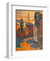 Kind On City, Oil On A Canvas-balaikin2009-Framed Art Print