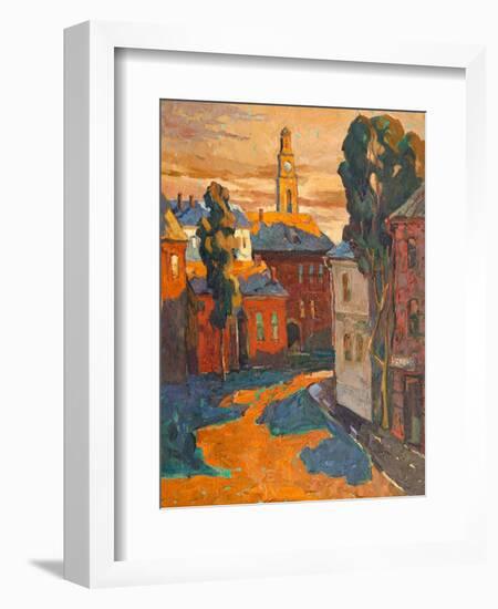 Kind On City, Oil On A Canvas-balaikin2009-Framed Art Print