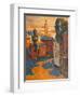 Kind On City, Oil On A Canvas-balaikin2009-Framed Art Print