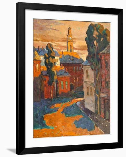 Kind On City, Oil On A Canvas-balaikin2009-Framed Art Print