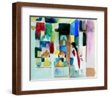 Kinder Am Gemuseladen I, c.1913-Auguste Macke-Framed Art Print