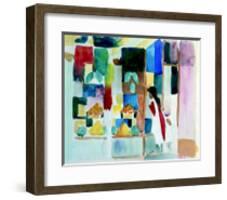 Kinder Am Gemuseladen I, c.1913-Auguste Macke-Framed Art Print