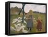 Kinder Mit Gaensen-Paula Modersohn-Becker-Framed Stretched Canvas