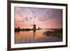 Kinderdijk, Netherlands the Windmills of Kinderdijk Resumed at Sunrise.-ClickAlps-Framed Premium Photographic Print