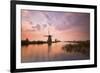 Kinderdijk, Netherlands the Windmills of Kinderdijk Resumed at Sunrise.-ClickAlps-Framed Premium Photographic Print